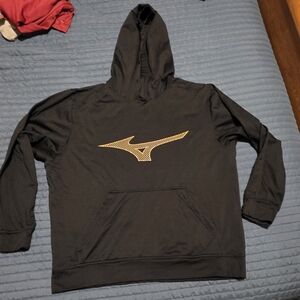 Mizuno Black Hoodie with Gold Logo